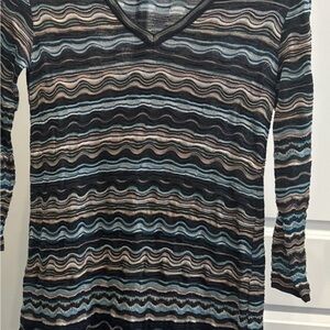 Missoni Striped V-Neck Long Sleeve Dress Size 40